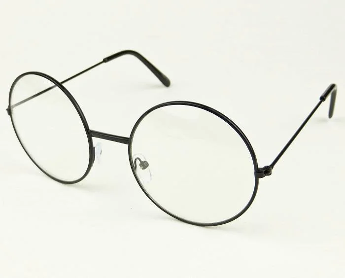Oversized MALINA XXL Large Big Round Circle Thin Metal Frames Clear Eyeglasses